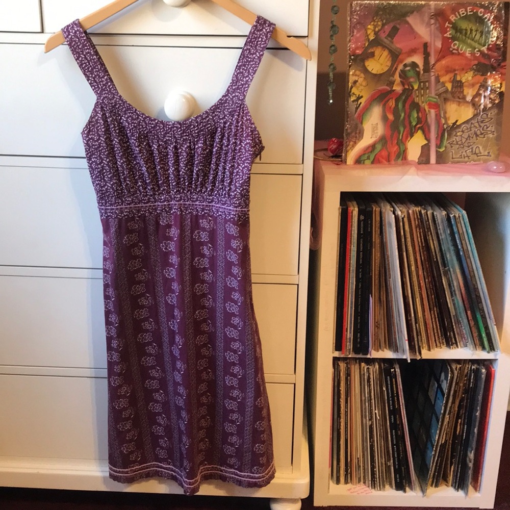 Vintage Y2k Esprit Dress Milkmaid Prairie Purple Sleeveless Sundress XS Sweet 0